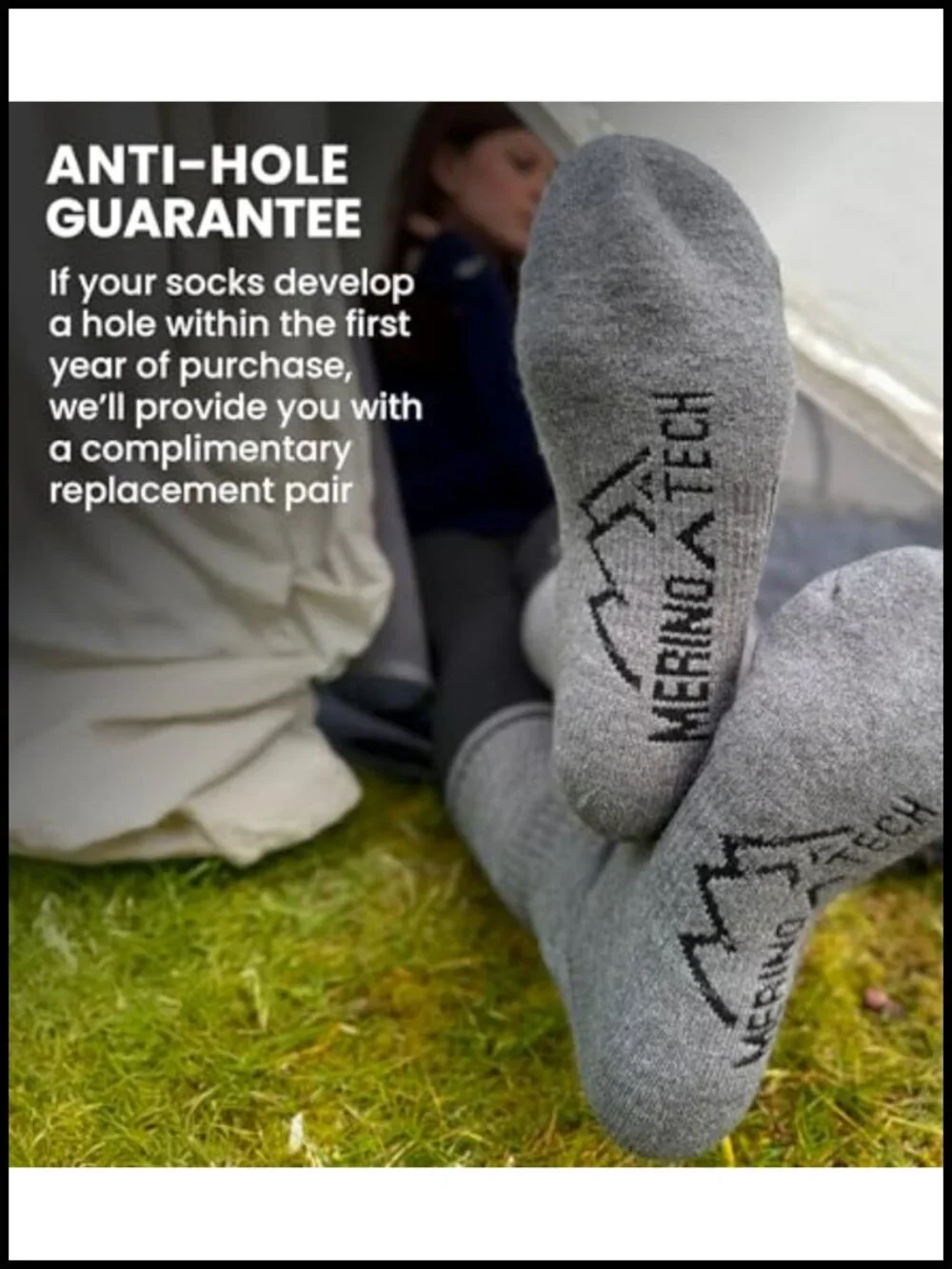 Merino Wool Hiking Boot Socks 3-Pack Moisture Wicking Anti-Blister